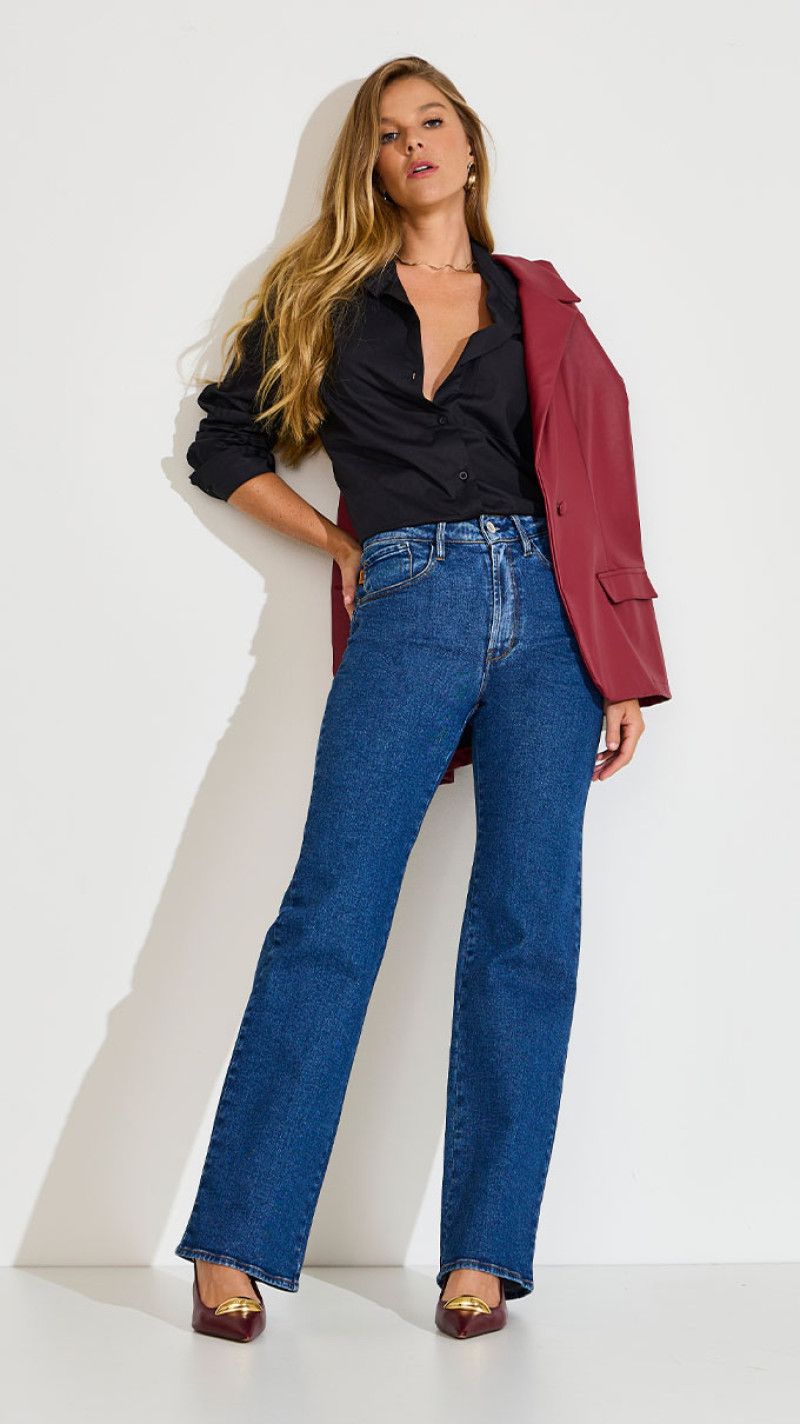 CALÇA JEANS WIDE LEG GISELE 