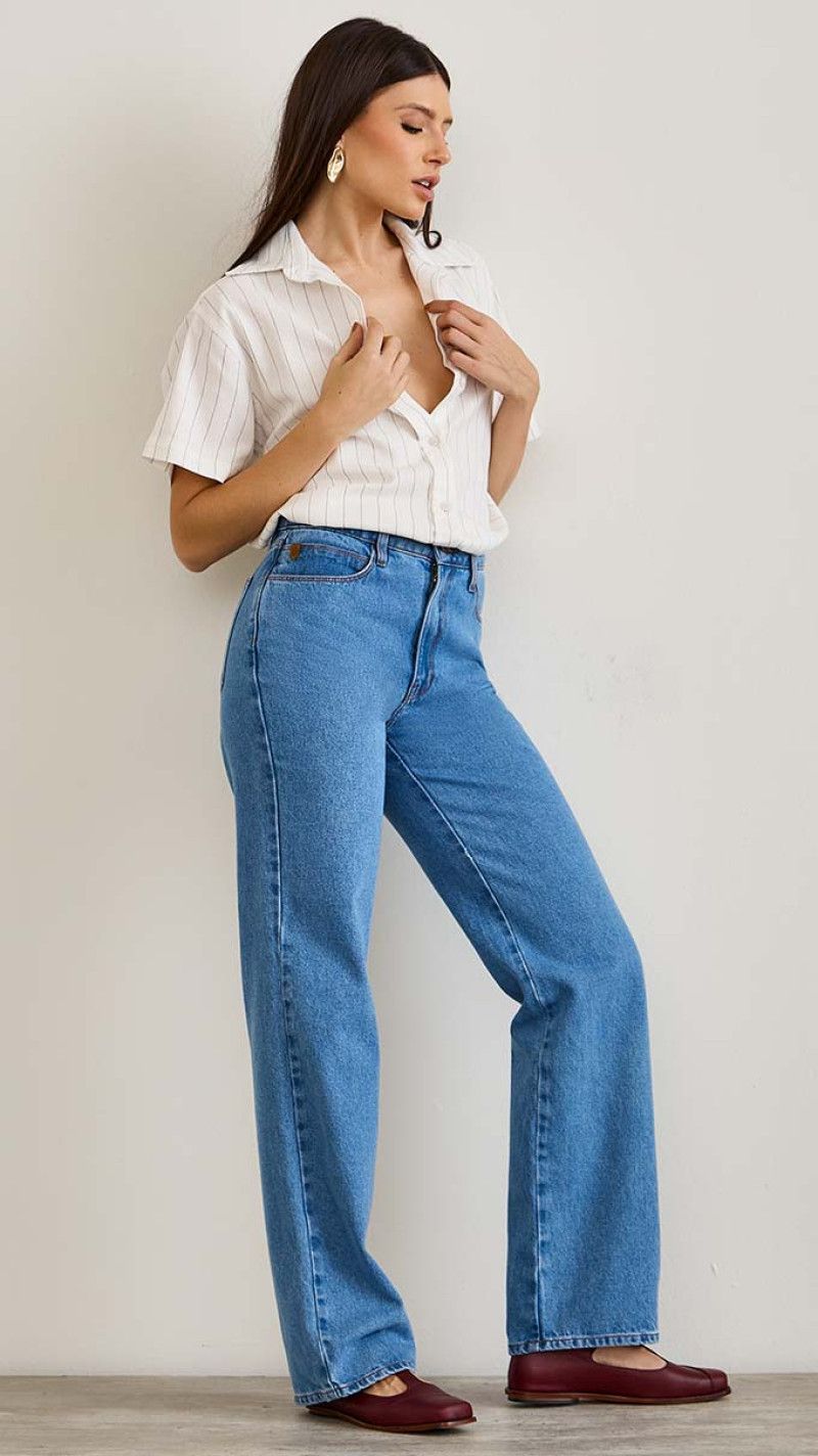 CALÇA JEANS WIDE LEG BÁSICA