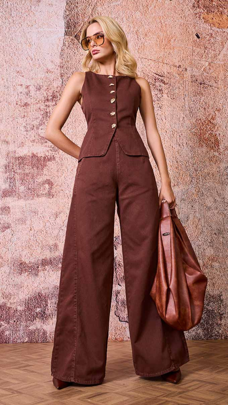 CALÇA SARJA PANTALONA MARROM