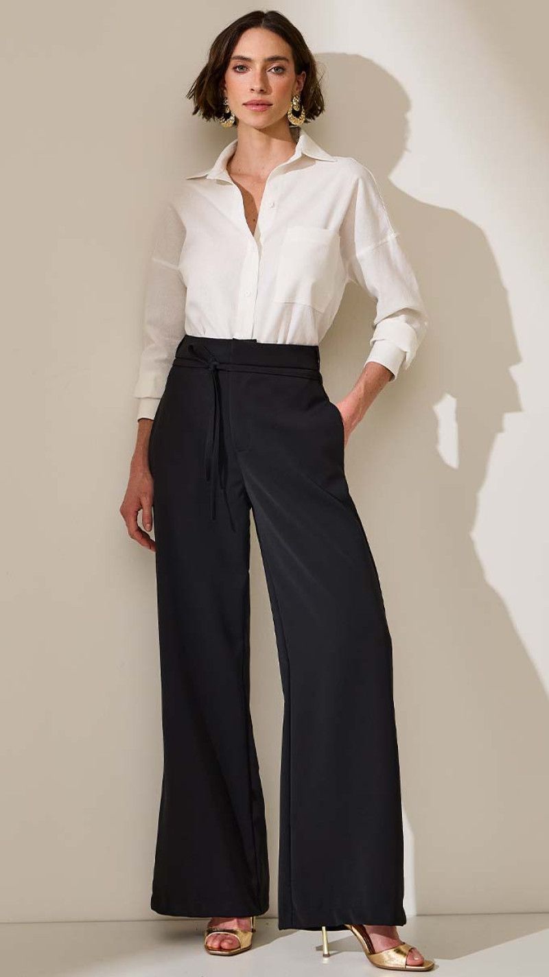 CALÇA MAXI WIDE LEG ANTUÉRPIA PRETA