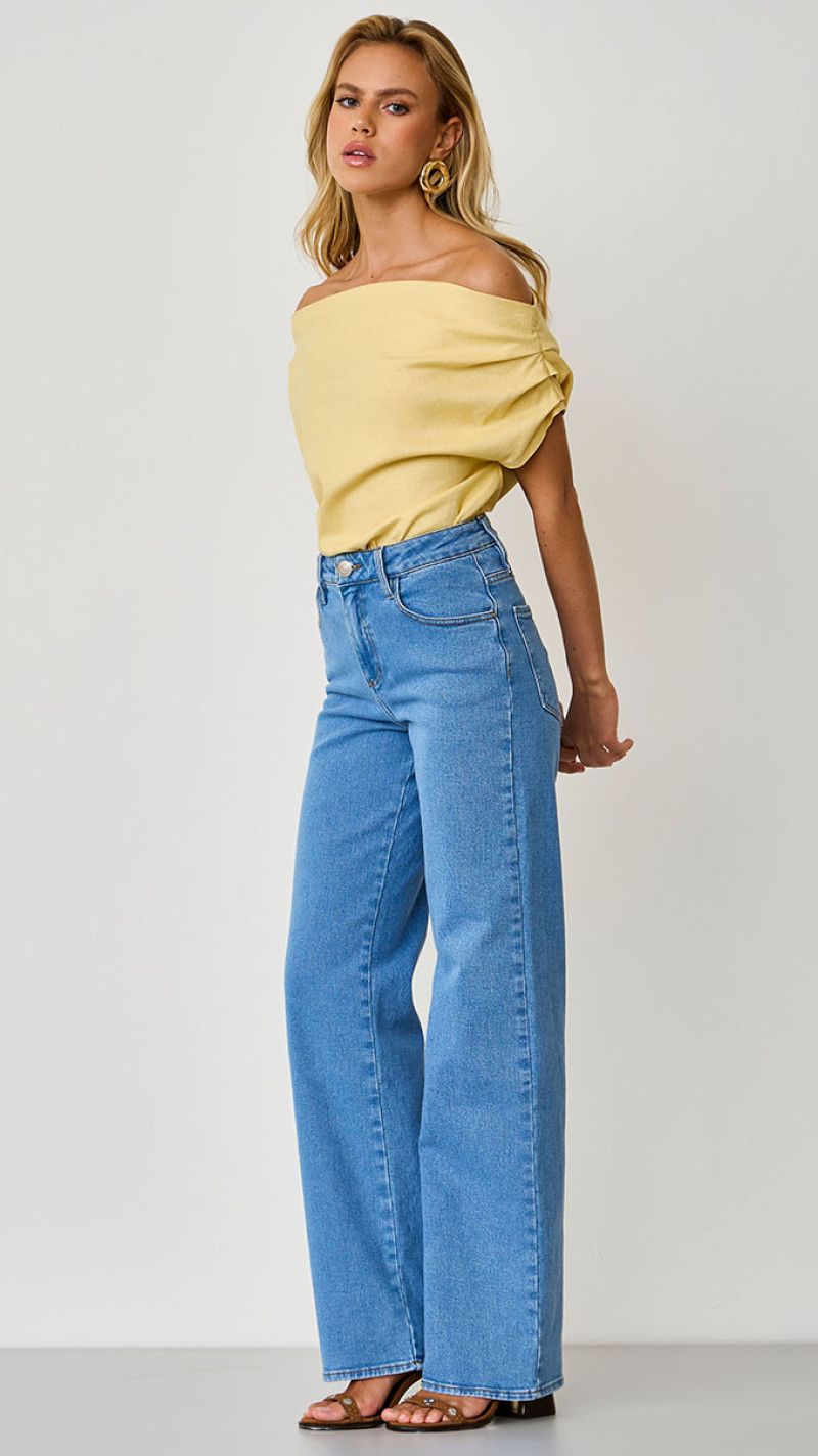 CALÇA JEANS WIDE LEG CLARA