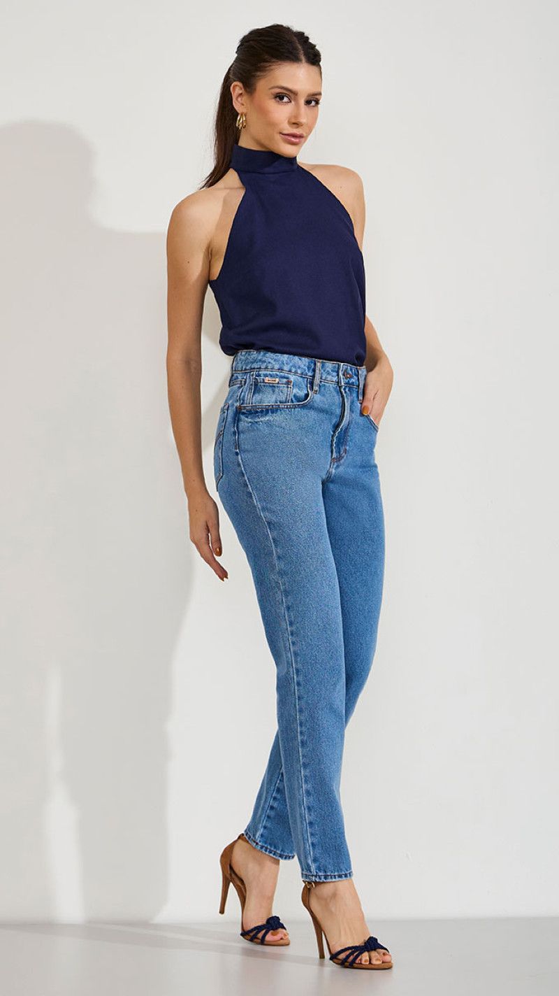 CALÇA JEANS MOM FILIGRANA