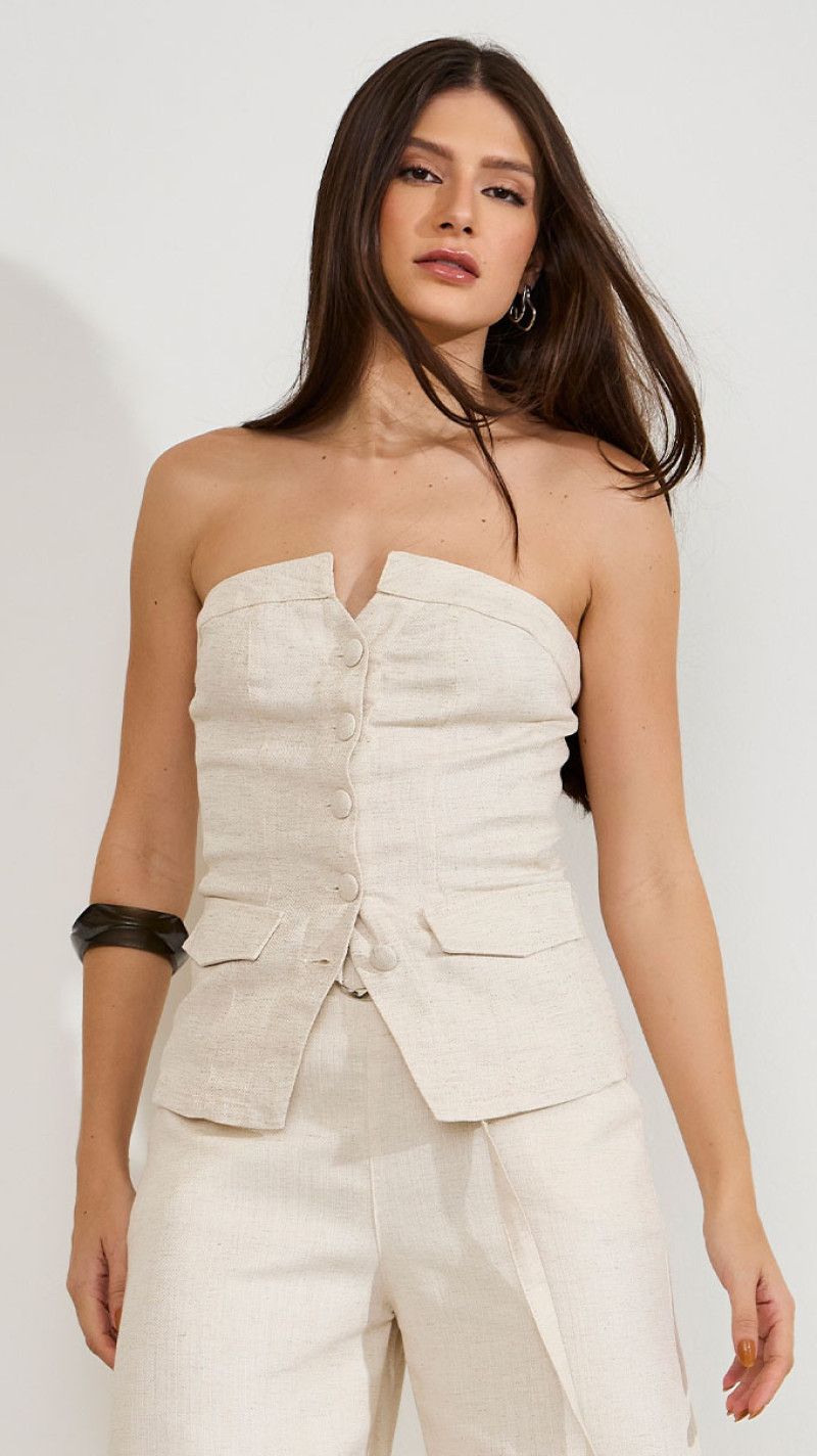 BLUSA STRAPLESS LINHO NOVÁRA