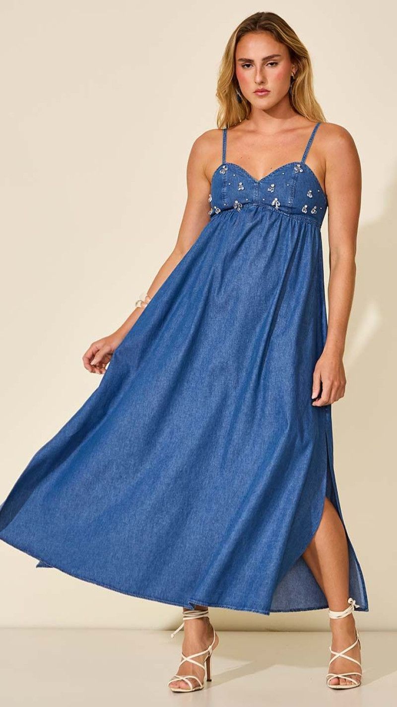 VESTIDO LONGO BORDADO