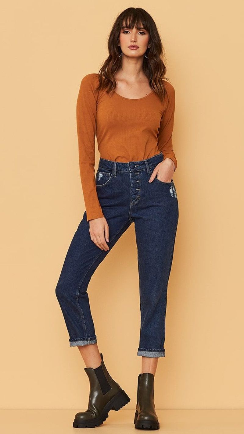 CALÇA BOYFRIEND GLISS BOTÃO ENCAPADO SUPER STONE