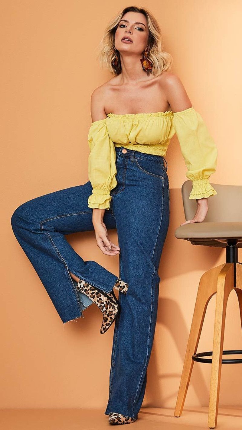 CALÇA WIDE LEG GLISS ABERTURA BARRA