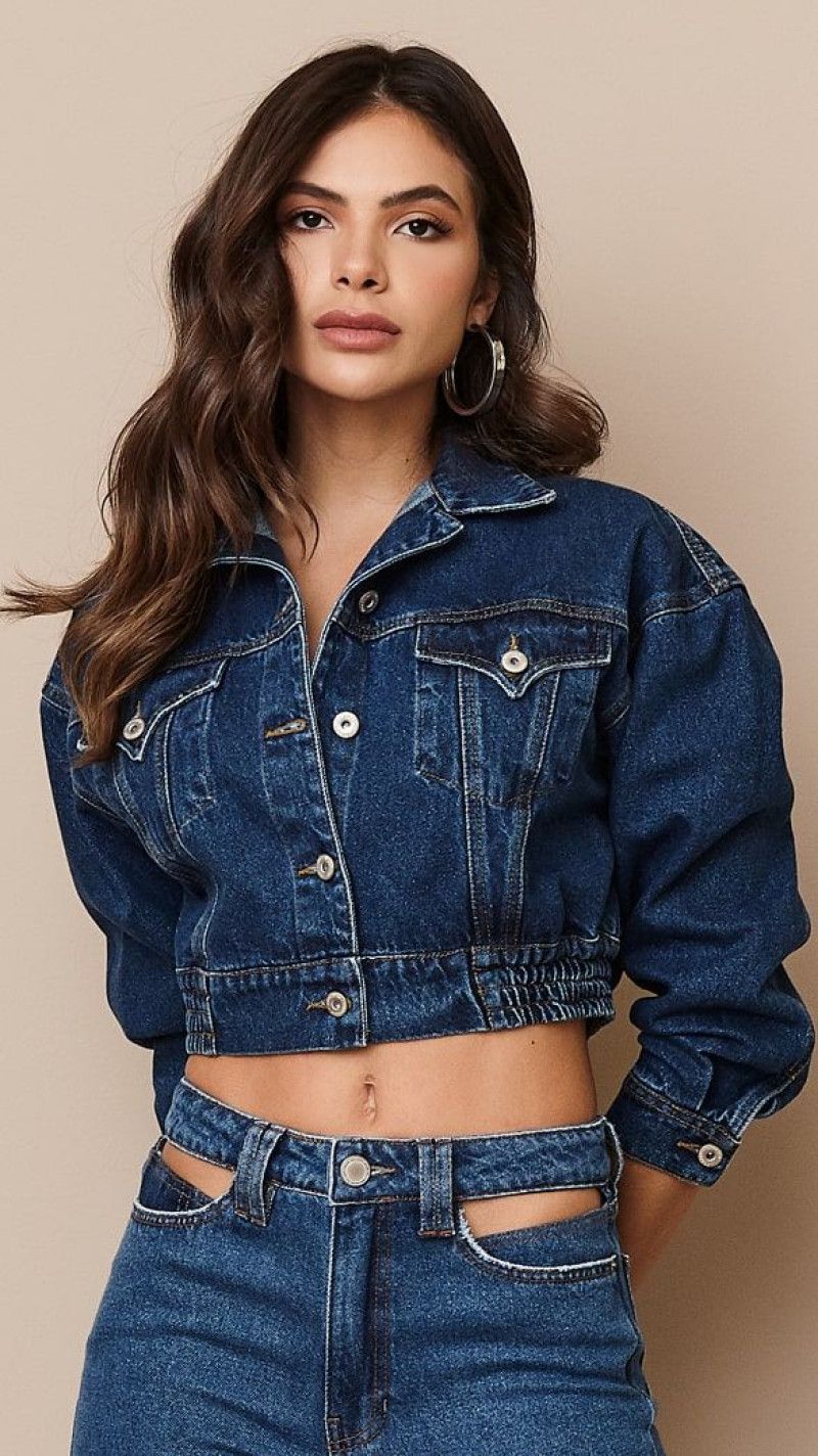 JAQUETA CROPPED OVER SUPER STONE