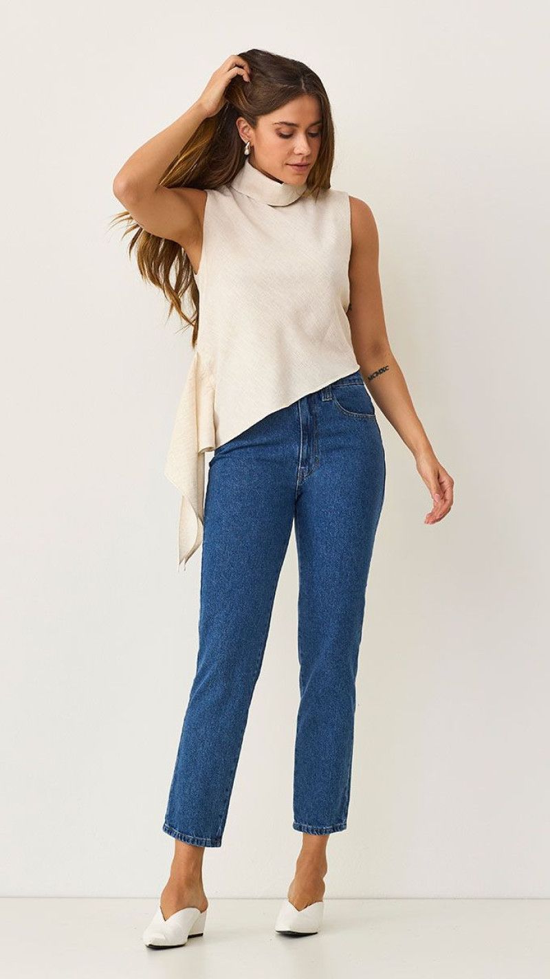 CALÇA MOM CINTURA ALTA