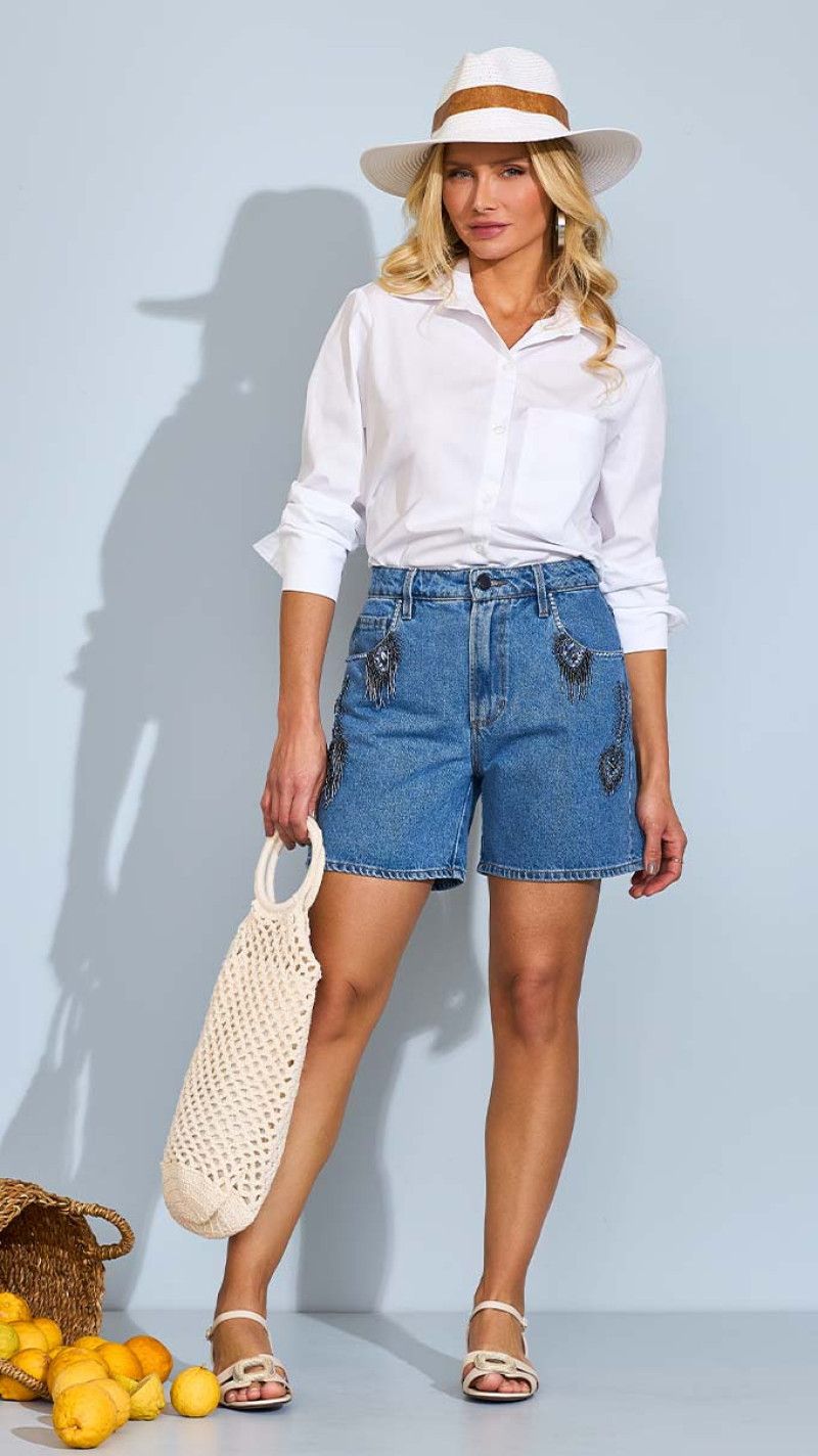 SHORT MOM PITTY BORDADO