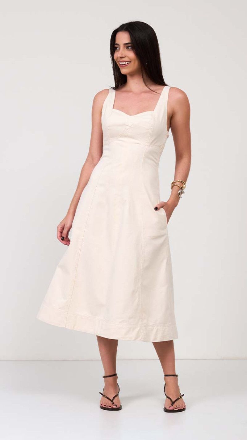 VESTIDO MIDI WHITE GODÊ 