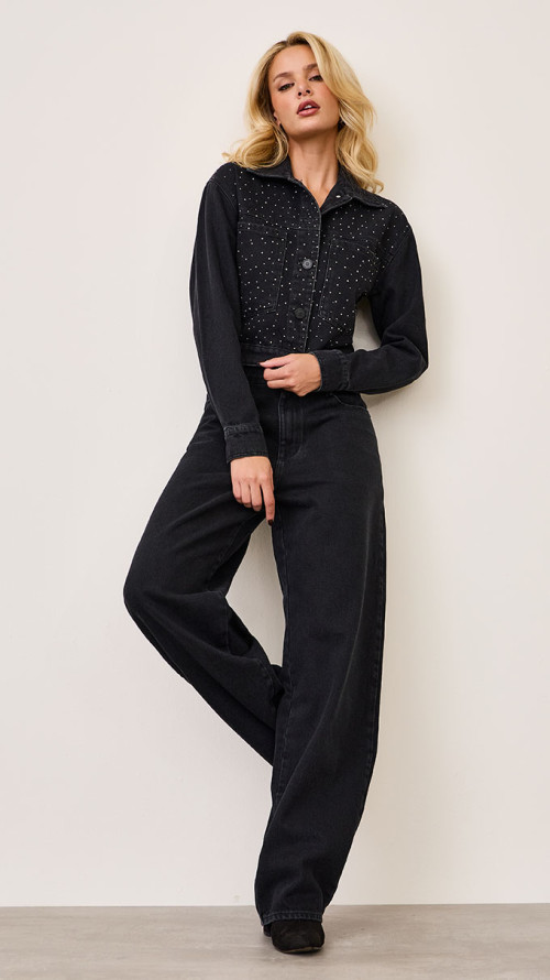 CALÇA JEANS JUMBO MARTINGALE PRETA