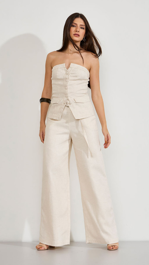 CALÇA LINHO PANTALONA ALFAIATARIA NOVÁRA
