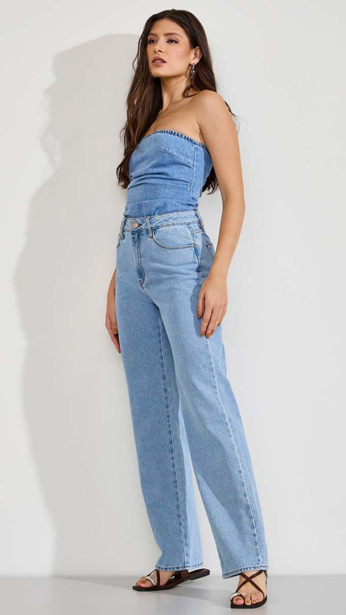 CALÇA JEANS WIDE LEG BÁSICA