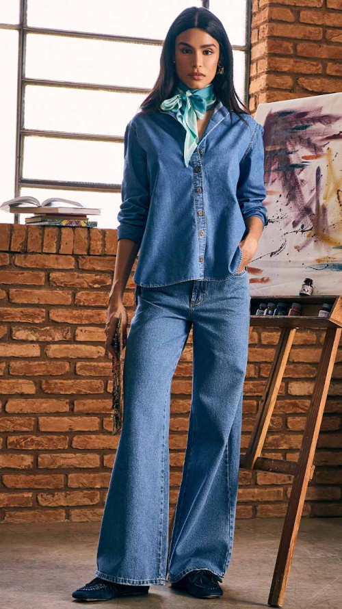 CALÇA JEANS MAXI WIDE