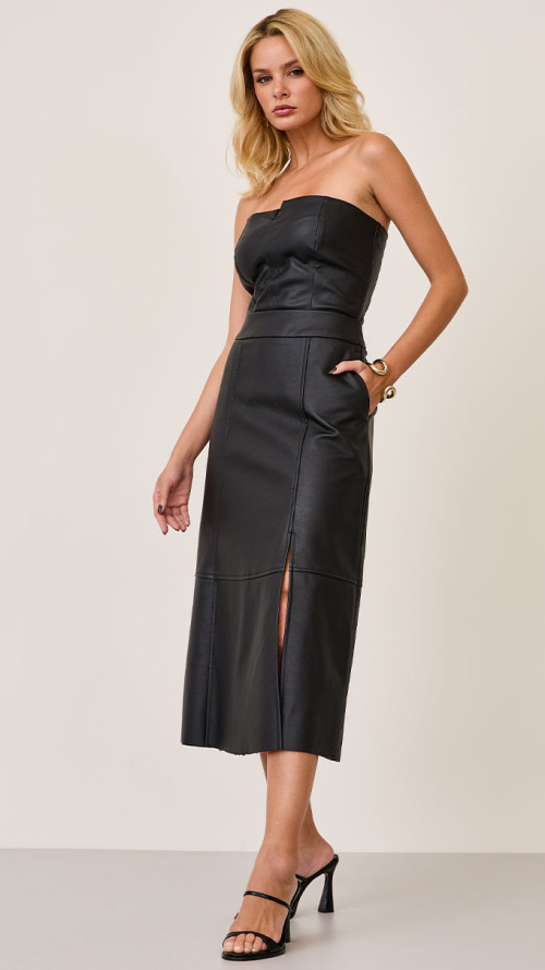 SAIA COURO ECO MIDI PRETA