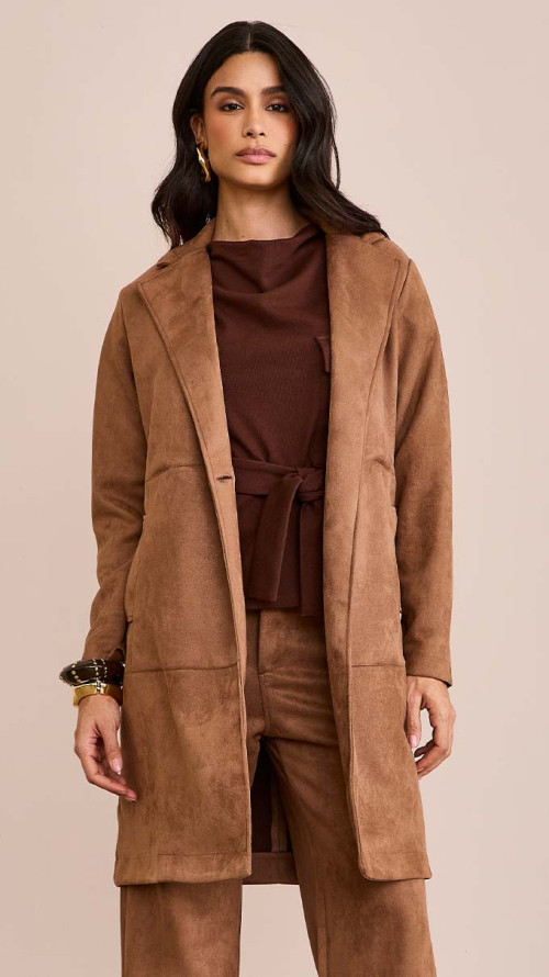 TRECH COAT SUEDE MOCHA MOUSSE