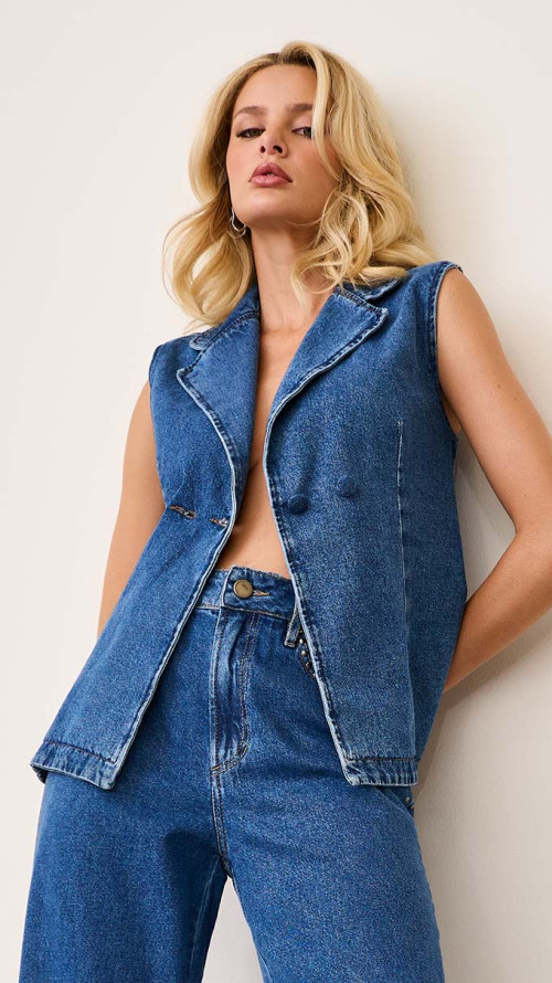 COLETE JEANS ALONGADO