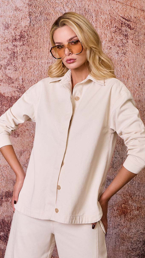 JAQUETA JEANS OVERSIZED WHITE DENIM