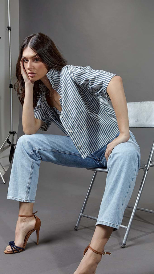CALÇA JEANS RETA CLARA SKY