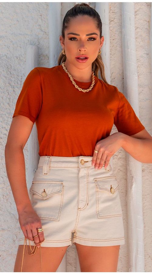 SHORT MOM OFF WHITE BOLSOS FRENTE