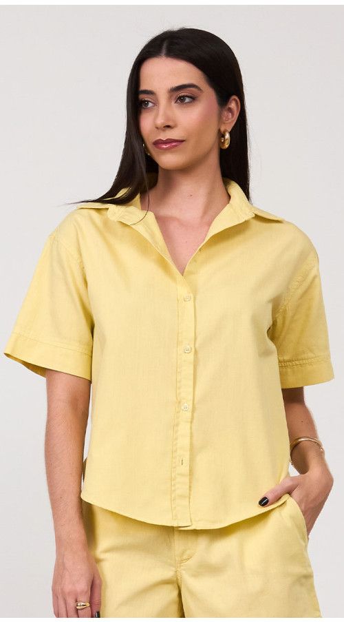 CAMISA BÁSICA AMARELO MANTEIGA
