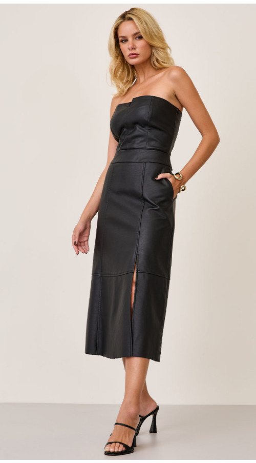 SAIA COURO ECO MIDI PRETA