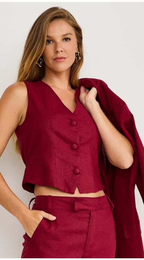 COLETE DE LINHO CHERRY