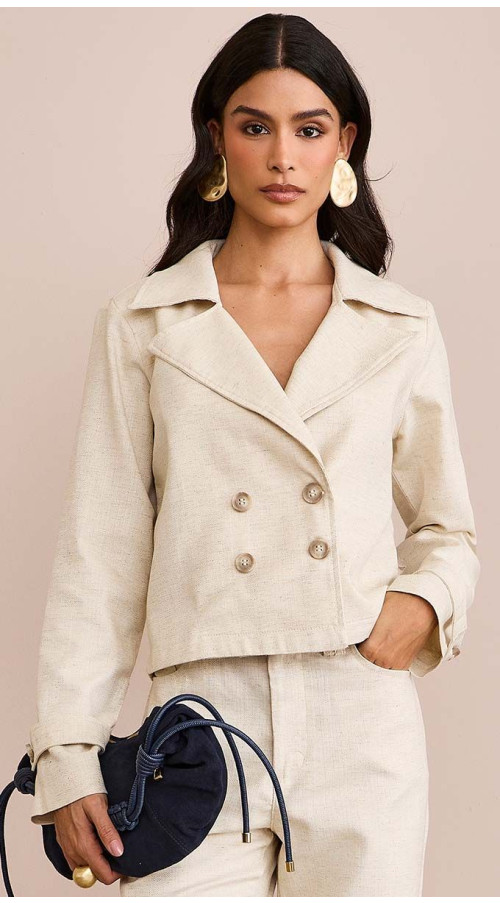 BLAZER LINHO CROPPED MARTINGALE