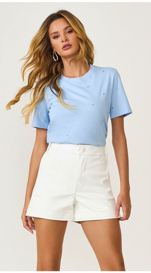 SHORT ALFAIATARIA COURO ECO OFF WHITE