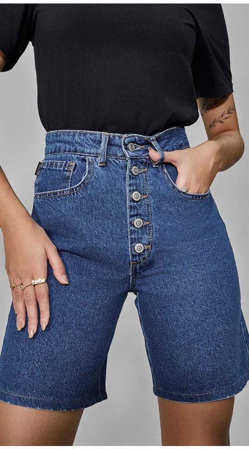 BERMUDA WIDE BOTÃO DE METAL - GLISS