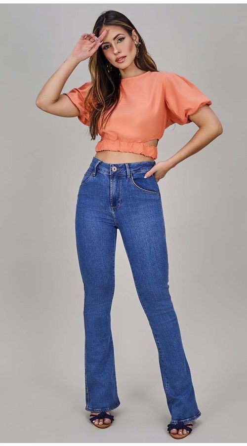 CALÇA FLARE JEANS MÉDIO - BUCCANES