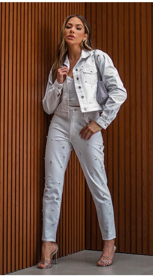 CALÇA BRANCA STRASS