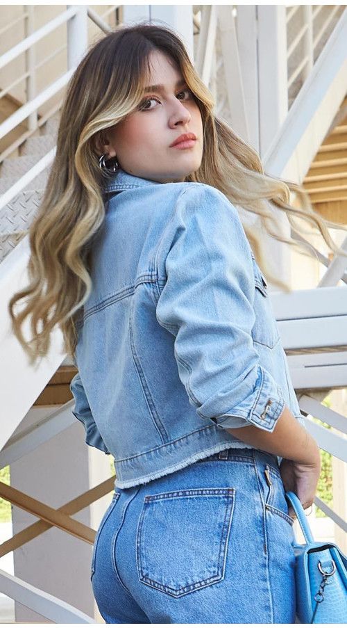 JAQUETA JEANS CLARA CÓS DESFIADO