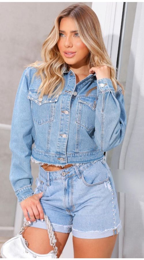 SHORT MOM JEANS COM TACHAS - GLISS