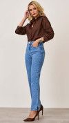 CALÇA JEANS RETA ABERTURA LATERAL