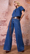CALÇA JEANS SUPER WIDE LEG RECORTES