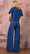CALÇA JEANS SUPER WIDE LEG RECORTES