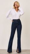 CALÇA JEANS FLARE ABERTURA LATERAL