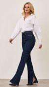 CALÇA JEANS FLARE ABERTURA LATERAL