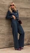 CALÇA JEANS WIDE LEG ESCURA