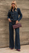 CALÇA JEANS WIDE LEG ESCURA