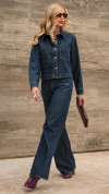 CALÇA JEANS WIDE LEG ESCURA