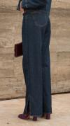 CALÇA JEANS WIDE LEG ESCURA