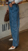 CALÇA JEANS BAGGY BALLOON RECORTES