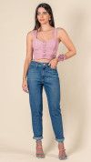CALÇA JEANS MOM CLARA BOLSO QUADRADO