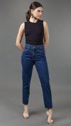 CALÇA JEANS MOM ESCURA PENCES