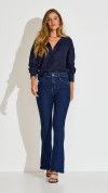 CALÇA JEANS ESCURA FLARE JULIETTE