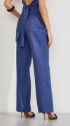 CALÇA WIDE LEG LINHO ALFAIATARIA AZUL