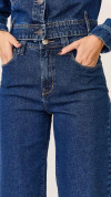 CALÇA JEANS WIDE LEG ESCURA