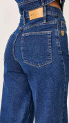 CALÇA JEANS WIDE LEG ESCURA
